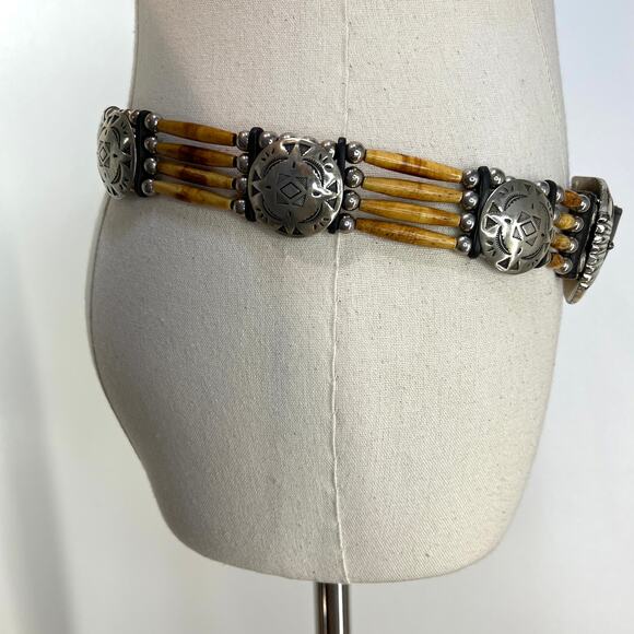 Western Conch Leather Belt 38 main image 5